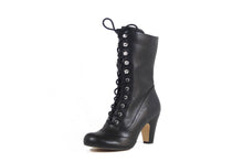 Laden Sie das Bild in den Galerie-Viewer, Vintage Schnürstiefel Claire, Schwarz
