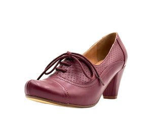 Maytal Schnürschuhe im Vintage-Stil, Burgundy