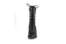 Laden Sie das Bild in den Galerie-Viewer, Vintage Schnürstiefel Claire, Schwarz
