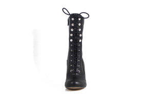 Vintage Schnürstiefel Claire, Schwarz