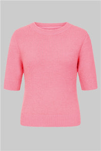 Chrissie Fluffy Knitted Top, Rosa
