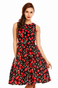 Swingkleid Annie Retro Cherry, schwarz