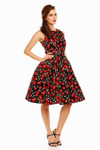 Swingkleid Annie Retro Cherry, schwarz