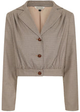 Laden Sie das Bild in den Galerie-Viewer, Jacke Robin Houndstooth 40s, Braun
