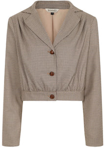 Jacke Robin Houndstooth 40s, Braun