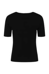 Feinstricktop Bat,Fledermausmotiv Schwarz, Plus Size