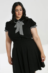 Bluse Leslie, Schwarz Weiß, Plus Size