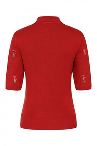 Kurzarm Pullover Mushroom Dreams,Rot