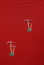 Laden Sie das Bild in den Galerie-Viewer, Kurzarm Pullover Mushroom Dreams,Rot
