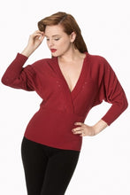 Laden Sie das Bild in den Galerie-Viewer, Pullover Luck has it Wrap Front, Burgundy
