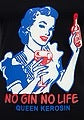 T-Shirt No Gin No Life, Schwarz