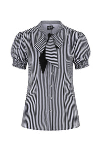 Bluse Humbug, Schwarz-Weiß-Gestreift, Plus Size