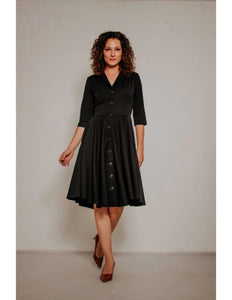 Kleid D'Laine Gabardine, Schwarz