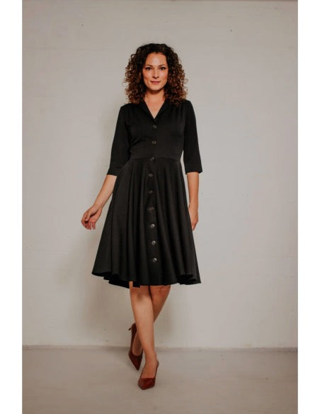 Kleid D'Laine Gabardine, Schwarz