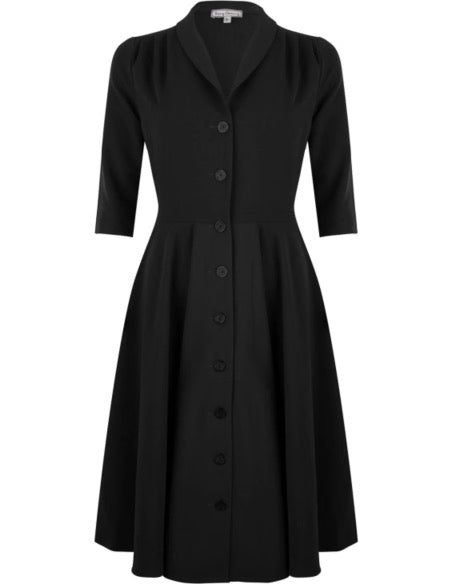 Kleid D'Laine Gabardine, Schwarz