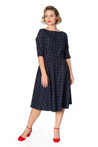 Kleid Cheeky Check, Navy, Plus Size