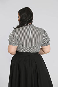 Bluse Humbug, Schwarz-Weiß-Gestreift, Plus Size