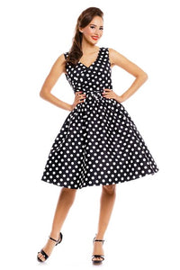 Swingkleid May Polkadot, schwarz