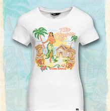 Laden Sie das Bild in den Galerie-Viewer, T-Shirt Tiki Lagoon, weiß
