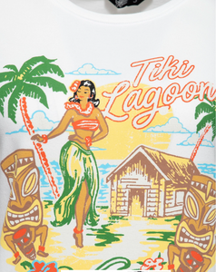 T-Shirt Tiki Lagoon, weiß