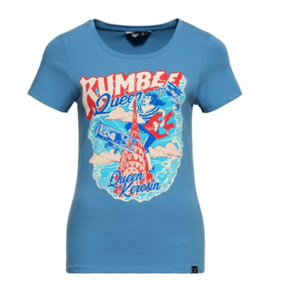 T-Shirt Rumble Queen, Blau