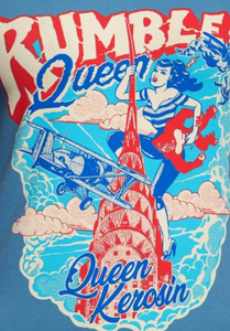 T-Shirt Rumble Queen, Blau