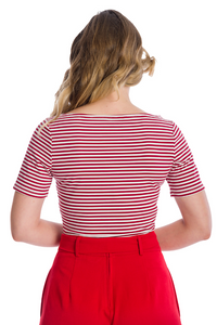 Top Szizzle Stripe, rot-weiß