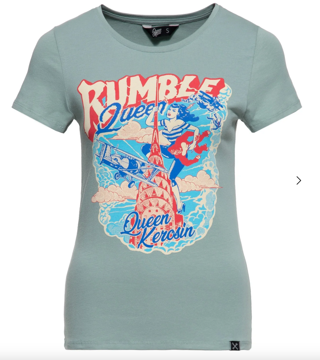 T-Shirt Rumble Queen, Smoke Green