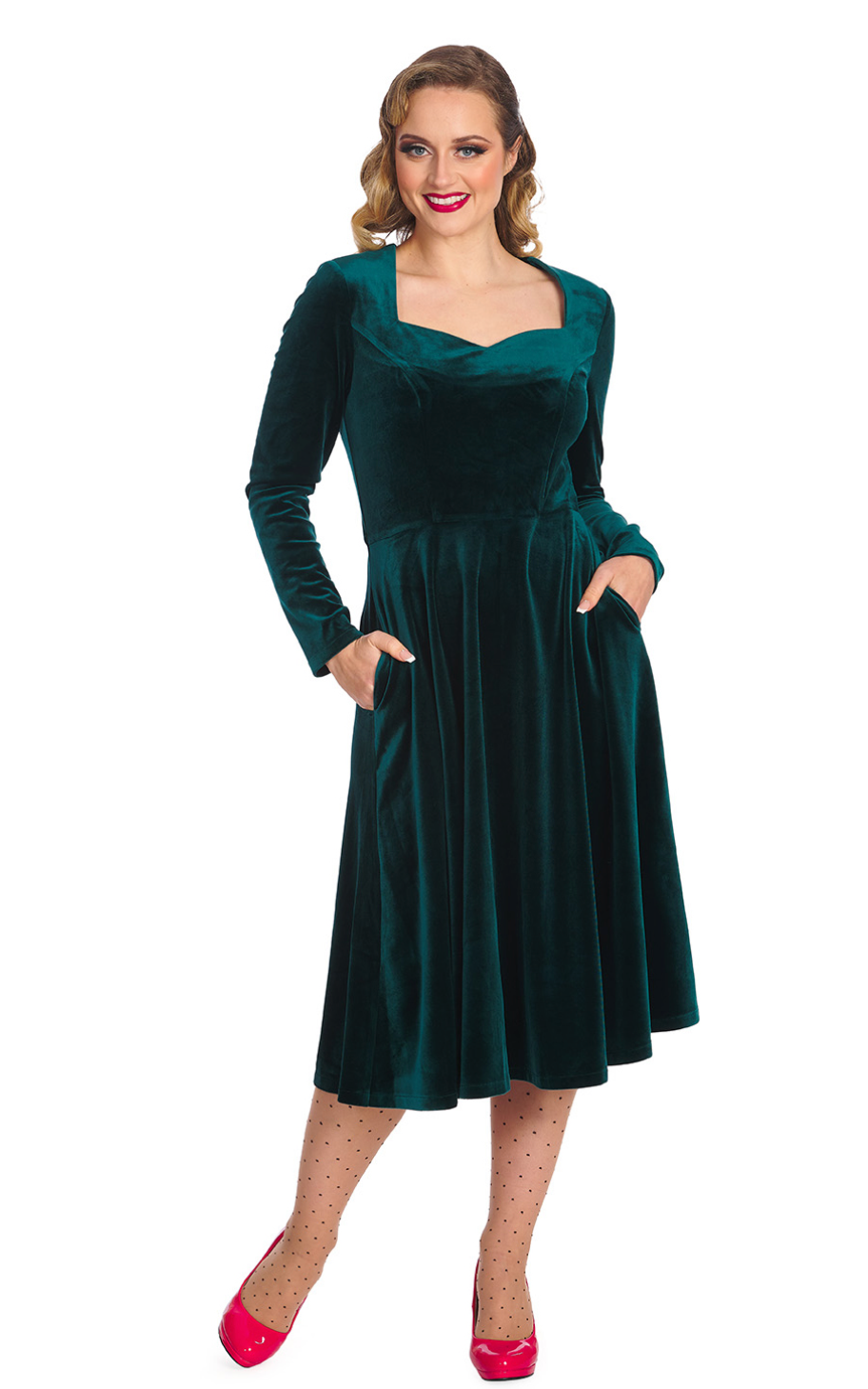 Samtkleid A Royal Evening Plus Size , Grün