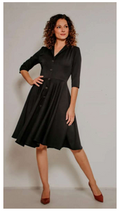 Kleid D'Laine Gabardine, Schwarz