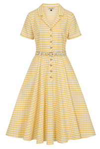 Swingkleid Bella Anchor Ahead 50's , Gelb-Ivory