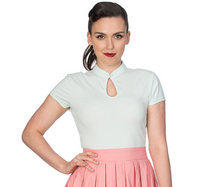 Laden Sie das Bild in den Galerie-Viewer, Top Mandarin Collar, Mint
