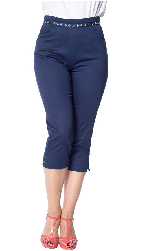 Caprihose Sailor Away , Navy, Plus Size