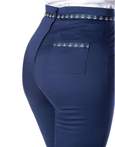 Caprihose Sailor Away , Navy, Plus Size