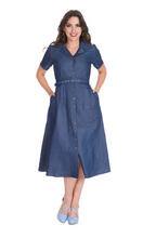 Laden Sie das Bild in den Galerie-Viewer, Swingkleid Blue Summer Dream, Denim

