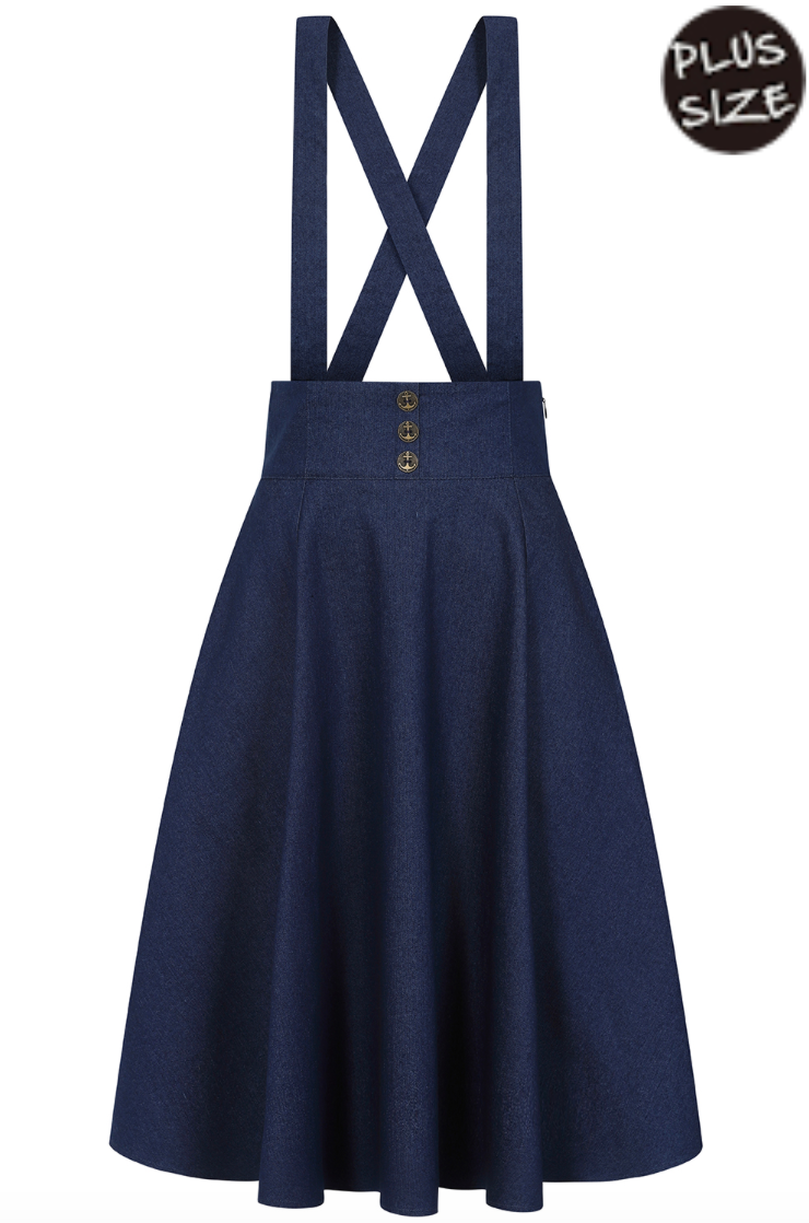 Swingrock Dottie, Denim, Plus Size