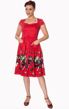 Laden Sie das Bild in den Galerie-Viewer, Swingkleid Vanity, Rot
