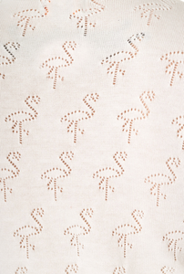 Cardigan Goddess mit Flamingo-Lochstickerei, Ivory
