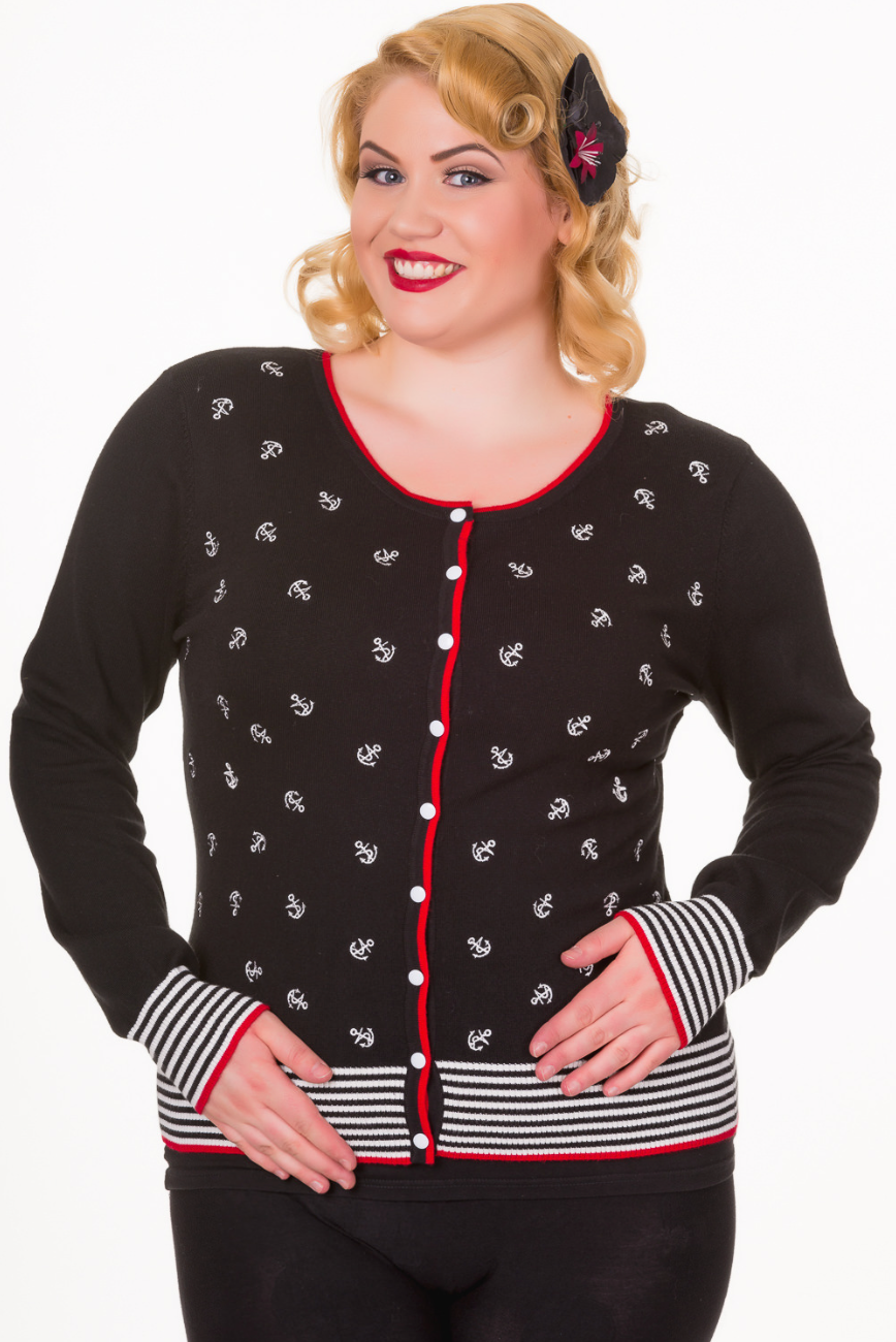 Cardigan Close Call, Anker, Schwarz, Plus Size