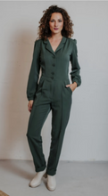 Laden Sie das Bild in den Galerie-Viewer, Jumpsuit Longsleeve Green Gabardine, Grün
