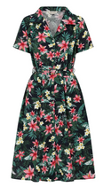 Laden Sie das Bild in den Galerie-Viewer, Swingkleid Kate Tropical, Navy

