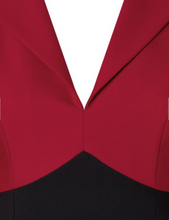 Laden Sie das Bild in den Galerie-Viewer, Bleistiftkleid Dianne Two Toned, Rot- Schwarz
