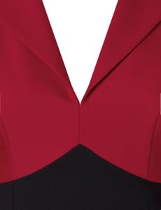 Bleistiftkleid Dianne Two Toned, Rot- Schwarz