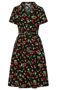 Swingkleid Darla Cherries, Schwarz