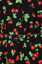 Laden Sie das Bild in den Galerie-Viewer, Swingkleid Darla Cherries, Schwarz
