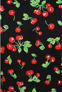 Swingkleid Darla Cherries, Schwarz