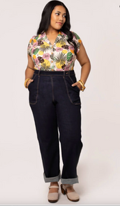 Bluse Benita,Tropisches Blumenmuster, Plus Size
