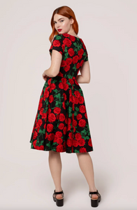 Swingkleid Dolce Vita, Schwarz-Rot