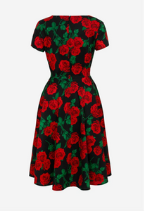 Swingkleid Dolce Vita, Schwarz-Rot