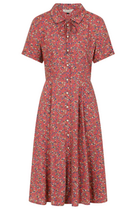 Kleid Chloe Spring Flowers 40's, Koralle
